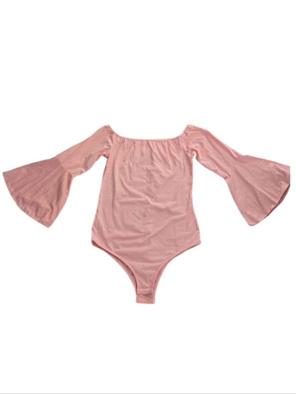 Pink Bodysuit Off The Shoulder Bell Sleeve All In One Small - Picture 4 of 7